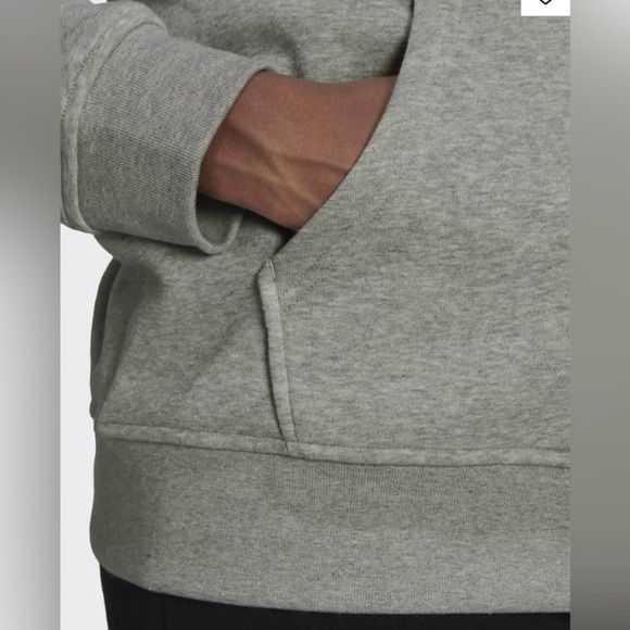 ADIDAS Light Heather Grey Pullover Hoodie Size Small - Picture 4 of 14